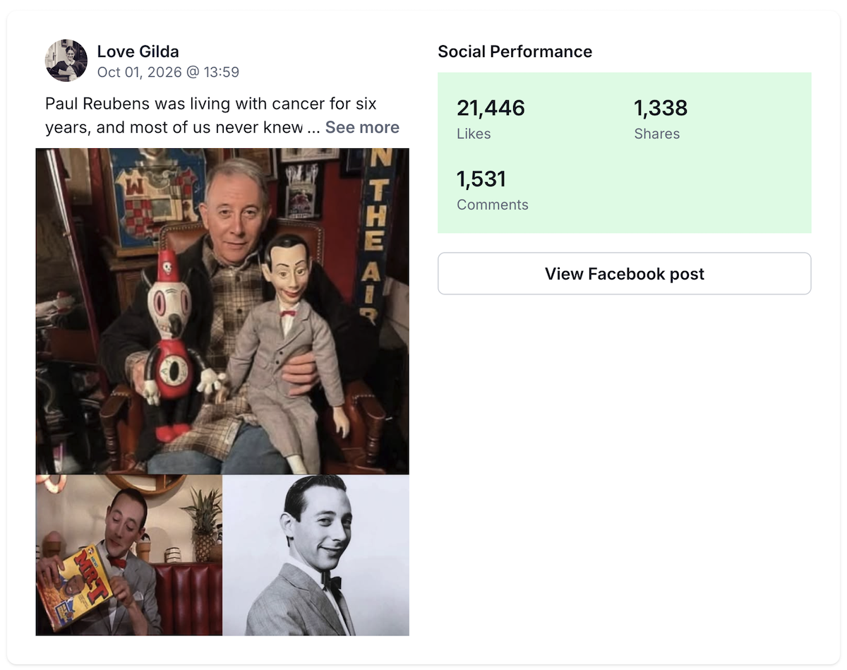 A viral post about Paul Reubens