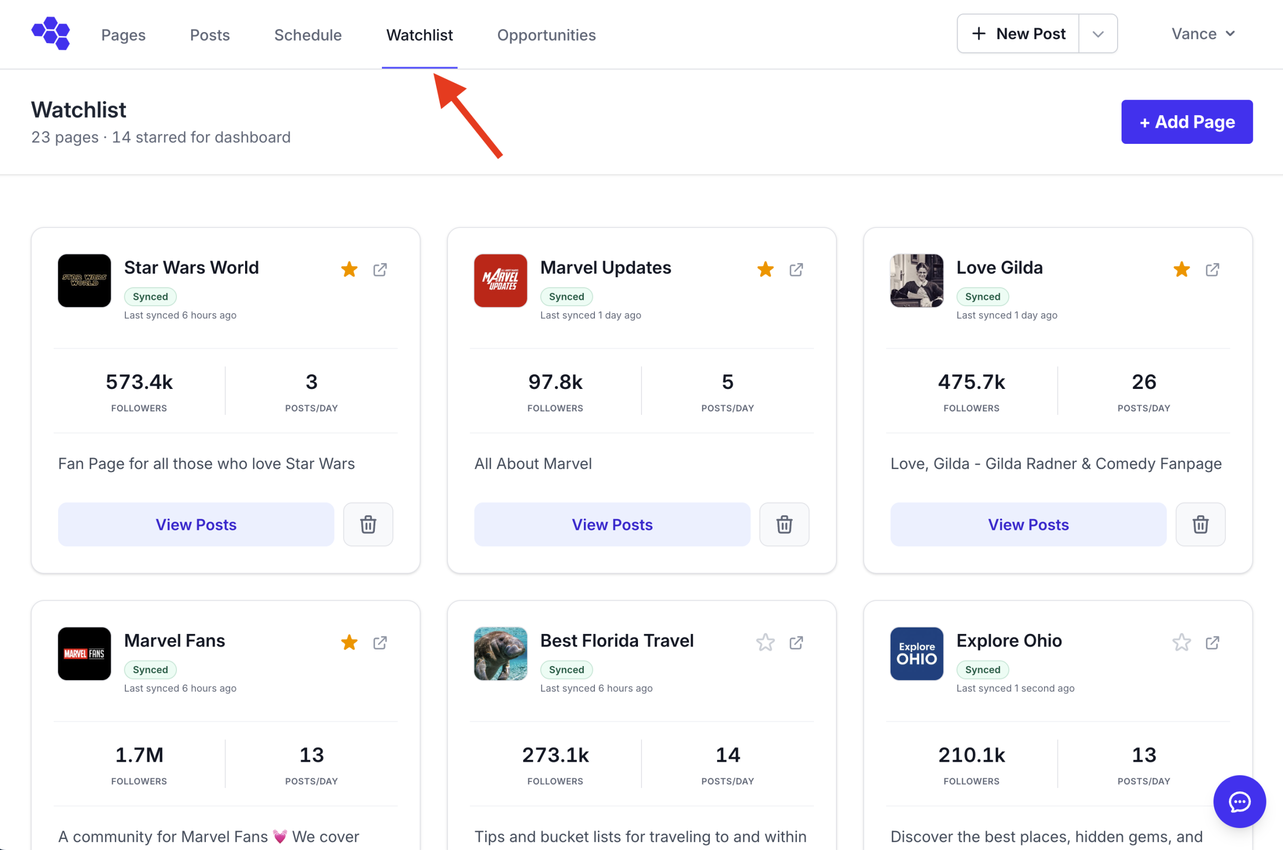 the watchlist feature of Insight Hive app